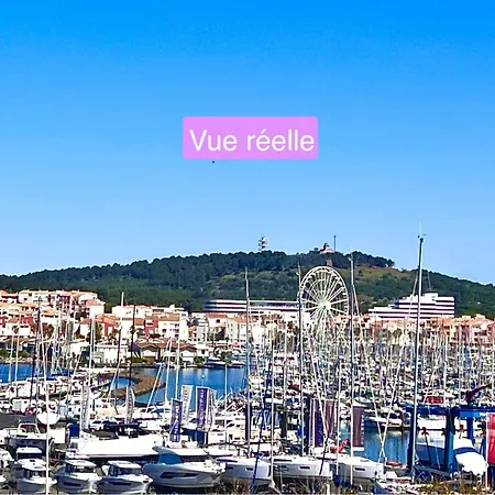 Apartment Belle Vue, T2 Mezzanine Renove 2023, Vue Port, 50 M De La De La Conque Agde